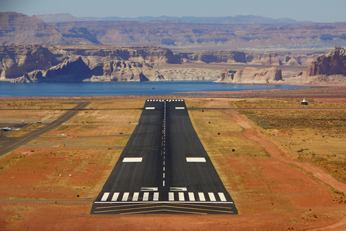 Image of airplane landing strip.
