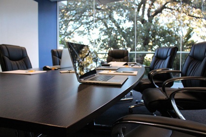 Image a an office boardroom used for inbound marketing meetings.
