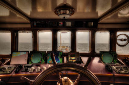 Image of ship steerage. An inbound marketing assessment helps marketing plans stay on course.