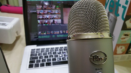 Image of podcast microphone showing wide range of inbound marketing tools and social media tactics.